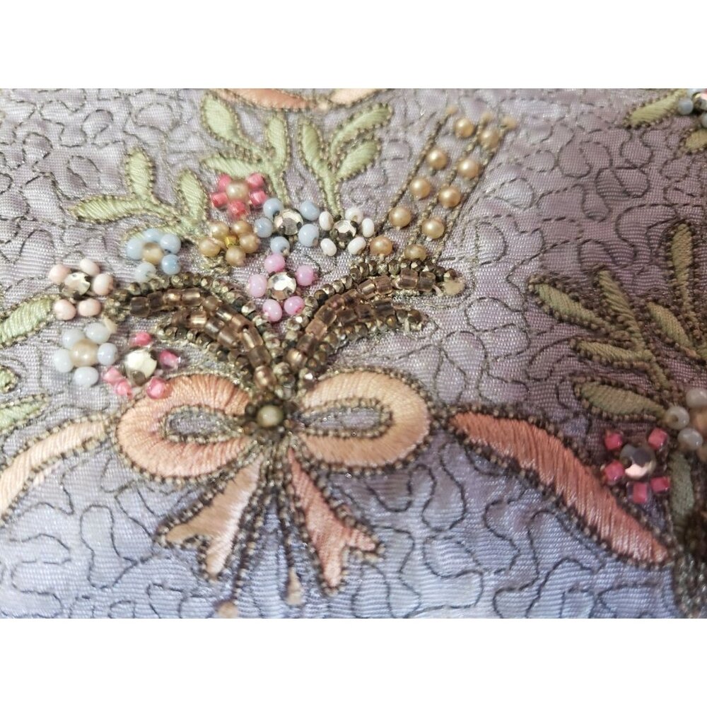 Marheta Beaded Embroidered Fold Over Hand Clutch Purse w/ pouch - Picture 4 of 16